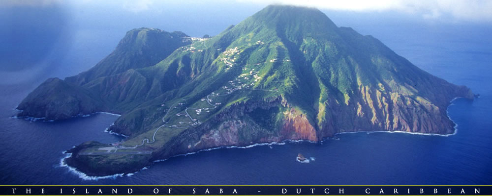 Saba Island from the air.